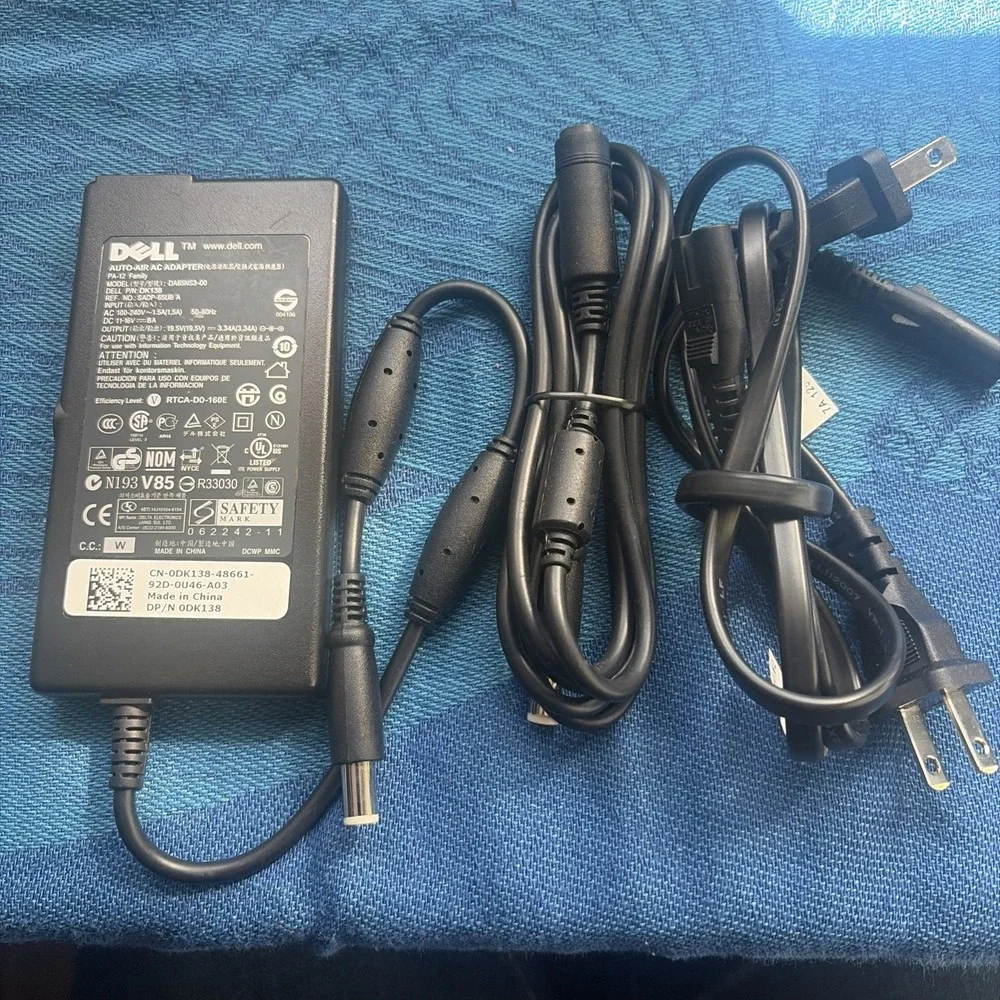 Dell Auto Air AC Adapter 19.5V 3.34A 65W Laptop Charger DA65NS3-00